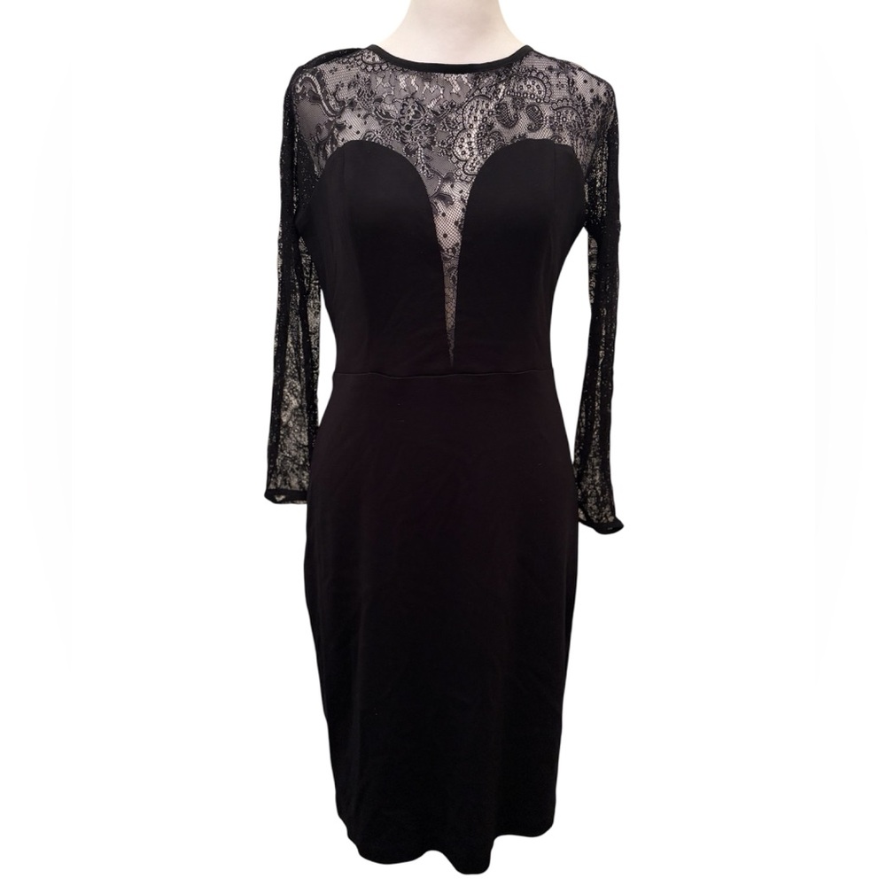 NEW Small Eva Franco by Anthropologie Greer Illusion Black Lace Dress Size 8
